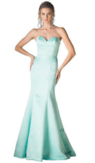 Cinderella Divine - 8792 Strapless Sweetheart Satin Trumpet Gown - back view
