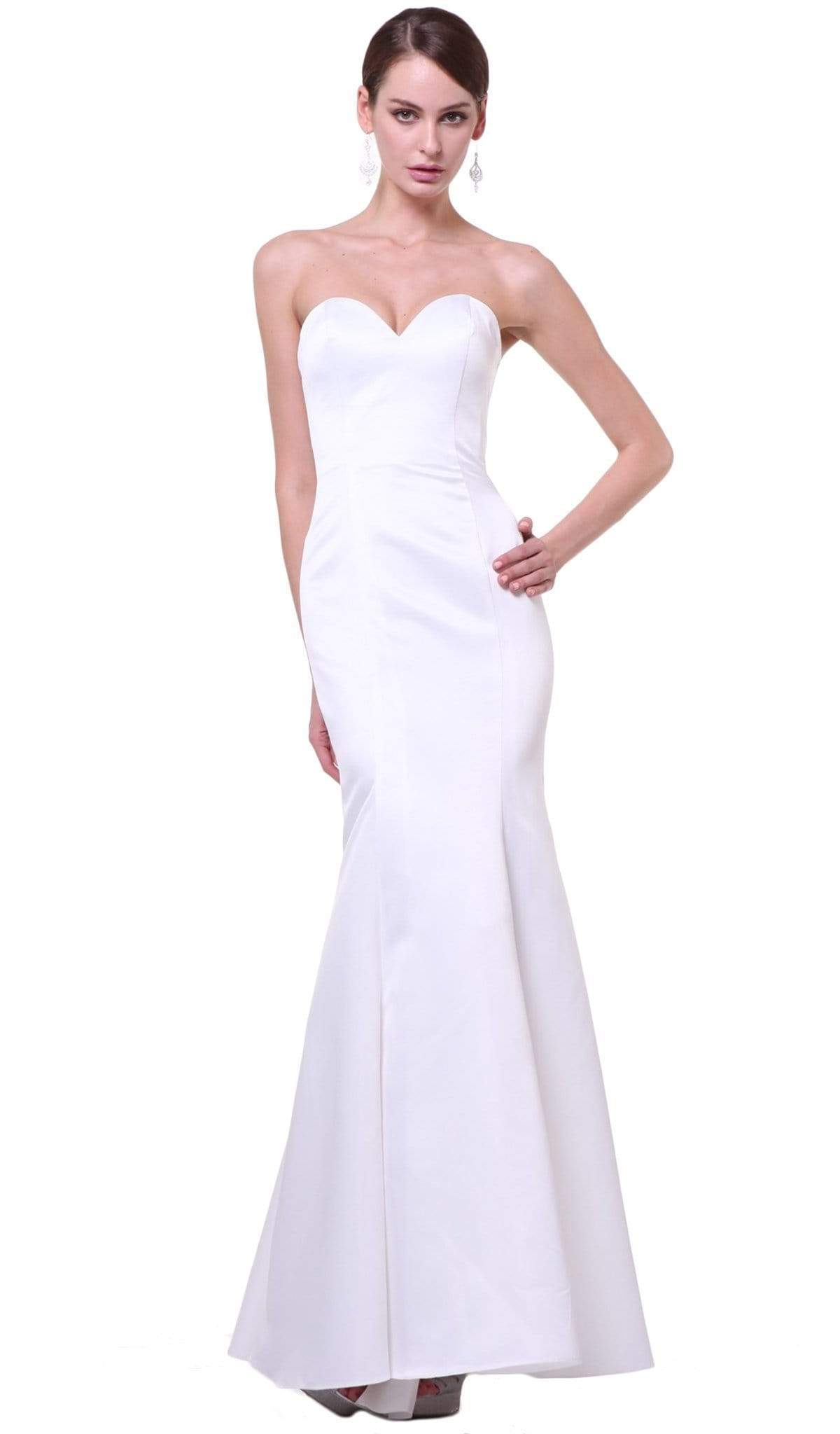 Cinderella Divine - 8792 Strapless Sweetheart Satin Trumpet Gown - view 8