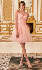 Cinderella Divine 9310 - A-Line Cocktail Dress with Embroidery