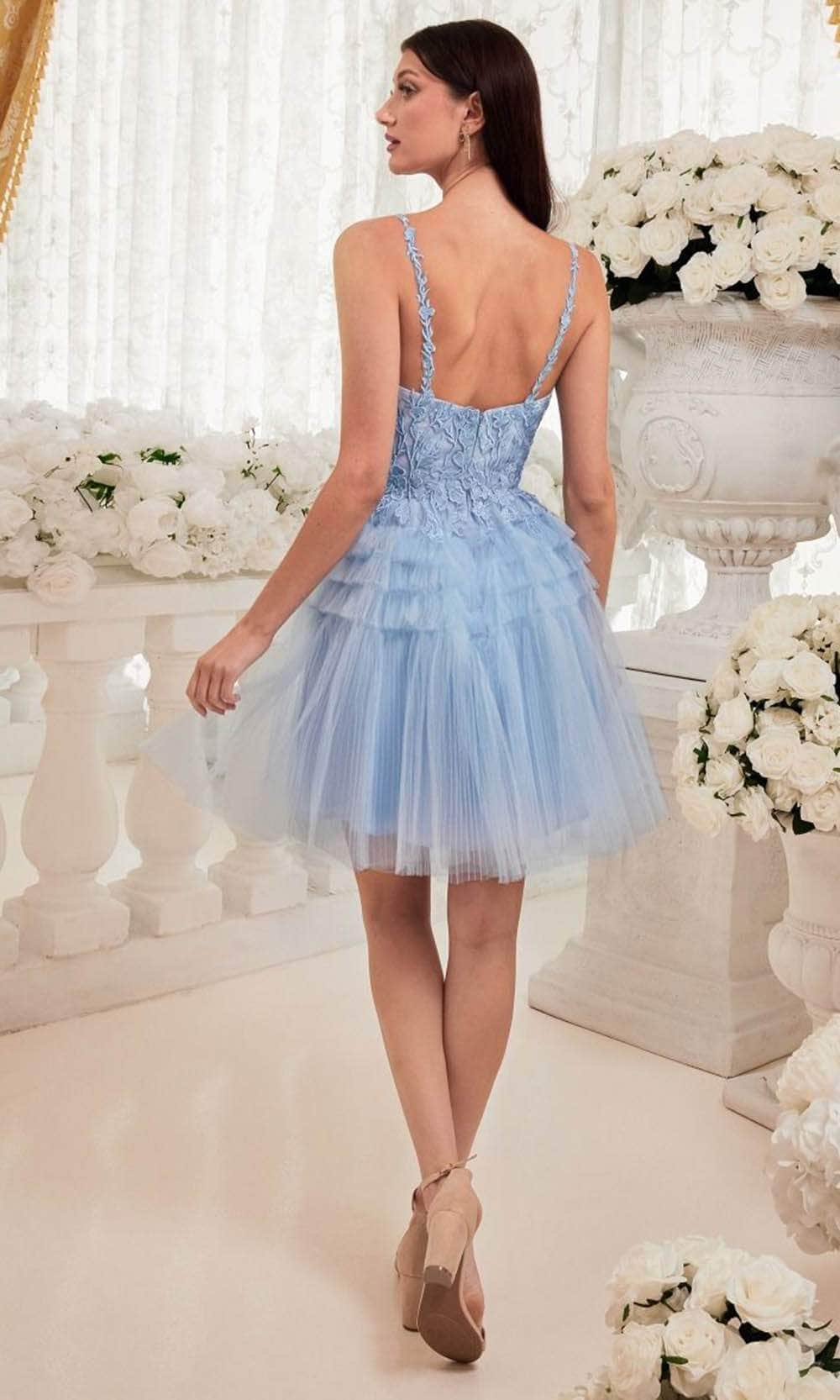 Cinderella Divine 9310 - A-Line Cocktail Dress with Embroidery - detail view