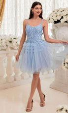 Cinderella Divine 9310 - A-Line Cocktail Dress with Embroidery - back view