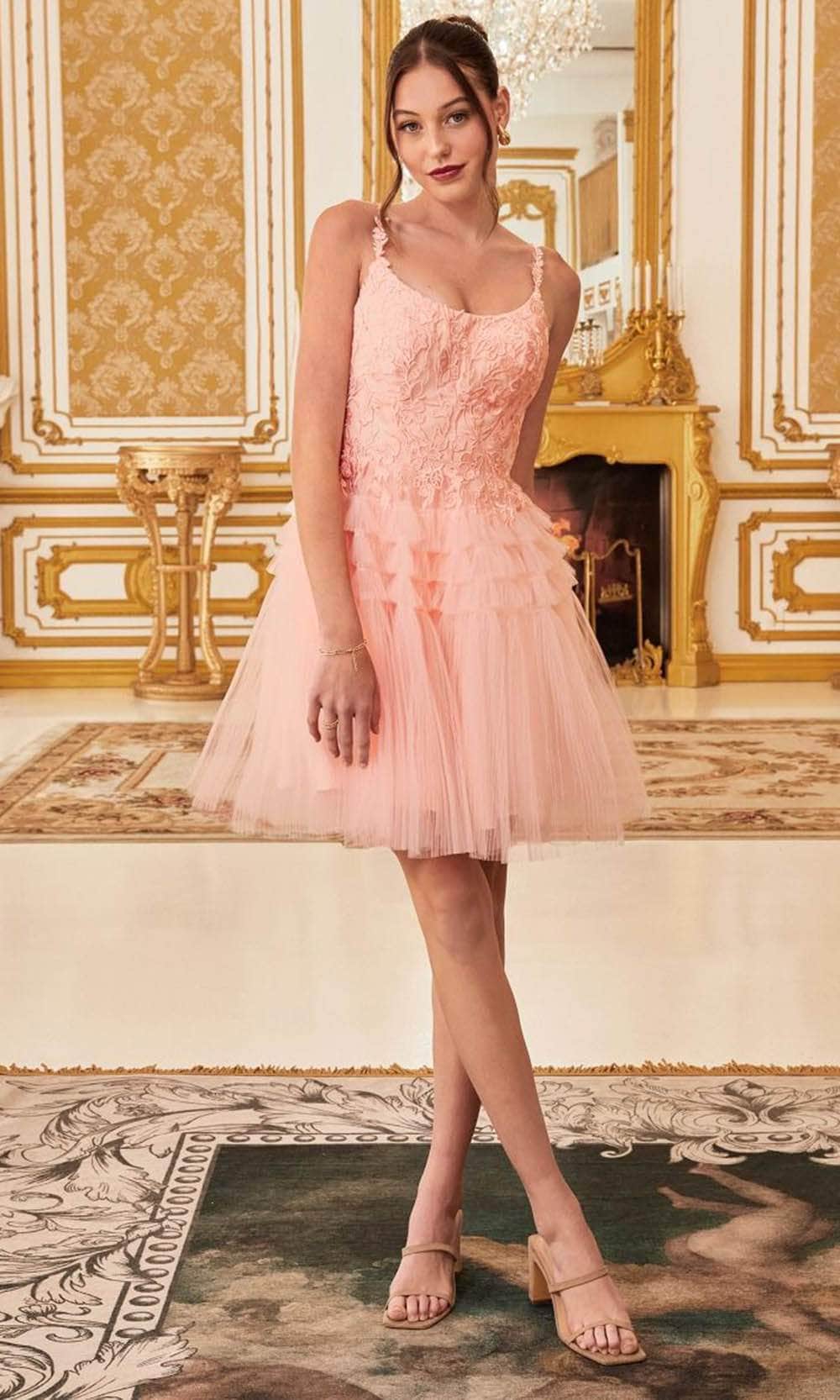 Cinderella Divine 9310 - A-Line Cocktail Dress with Embroidery - view 5