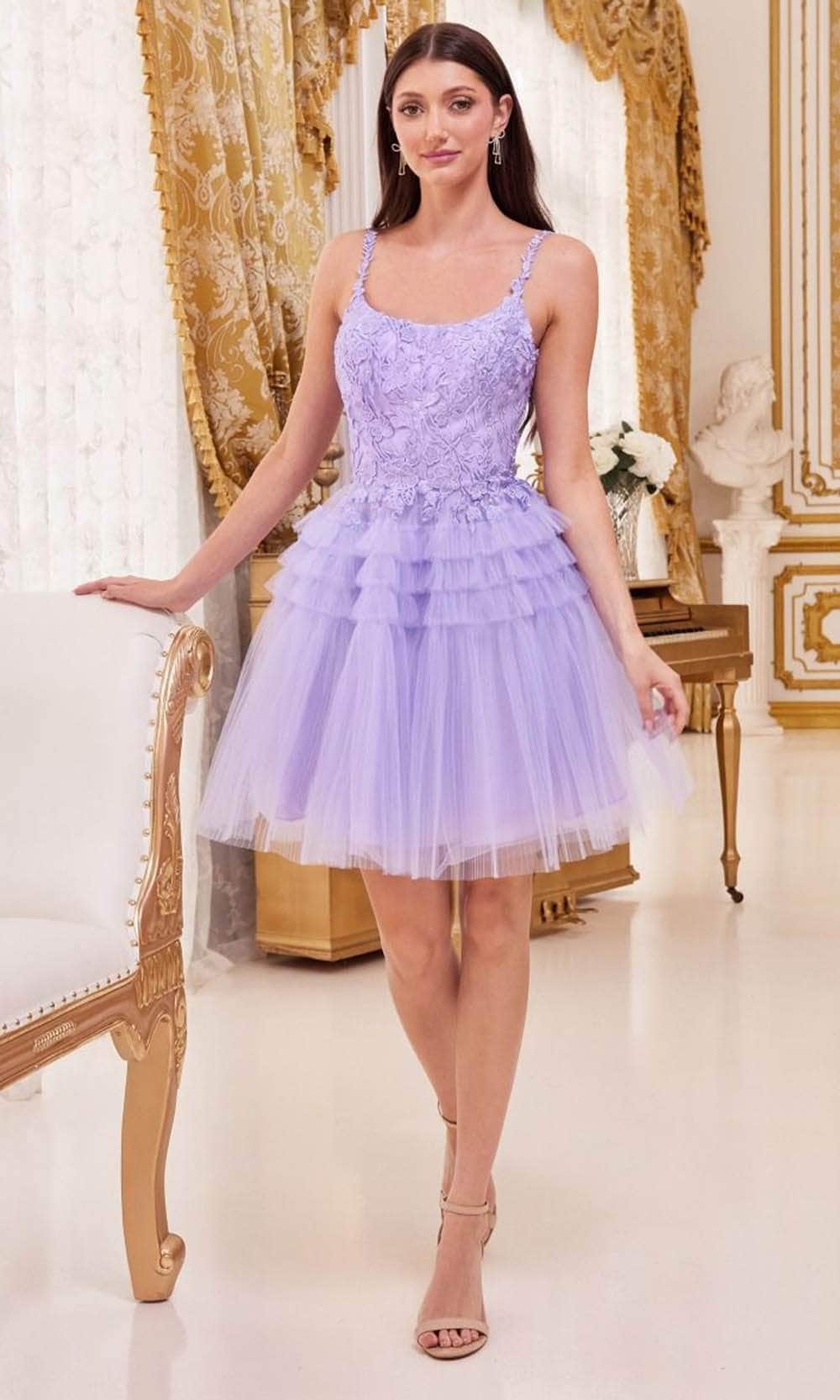 Cinderella Divine 9310 - A-Line Cocktail Dress with Embroidery - view 10