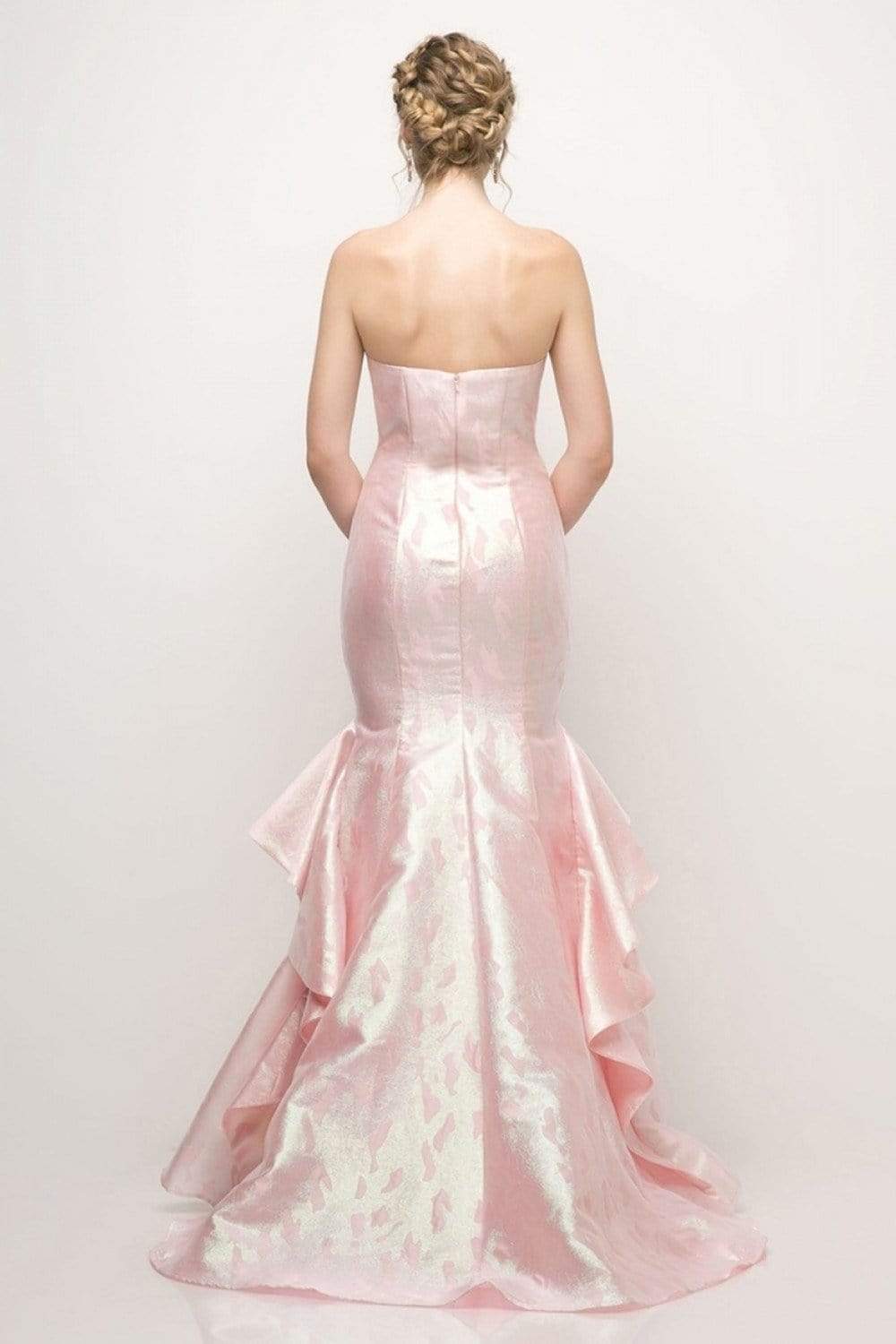 Cinderella Divine - A5033 Strapless Jacquard Layered Mermaid Gown - detail view