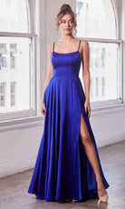 Cinderella Divine B8402 - A-Line Prom Dress with Spaghetti Straps - back view