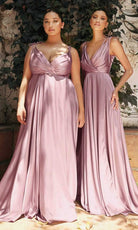 Cinderella Divine - BD105 Tie Strap V-Neck Affordable Prom Gown - view 7