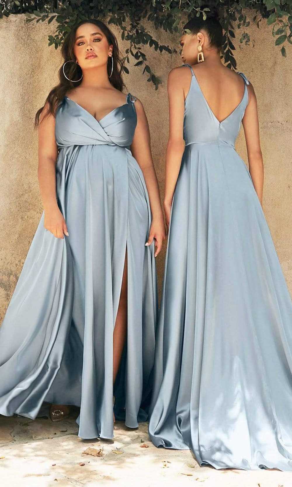 Cinderella Divine - BD105 Tie Strap V-Neck Affordable Prom Gown - designer prom dress at Silhouette Dresses