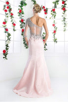 Cinderella Divine - Beaded Asymmetric Neck Trumpet Dress - view 4