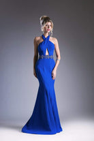 Cinderella Divine - Beaded Halter Neck Scuba Mermaid Dress - detail view