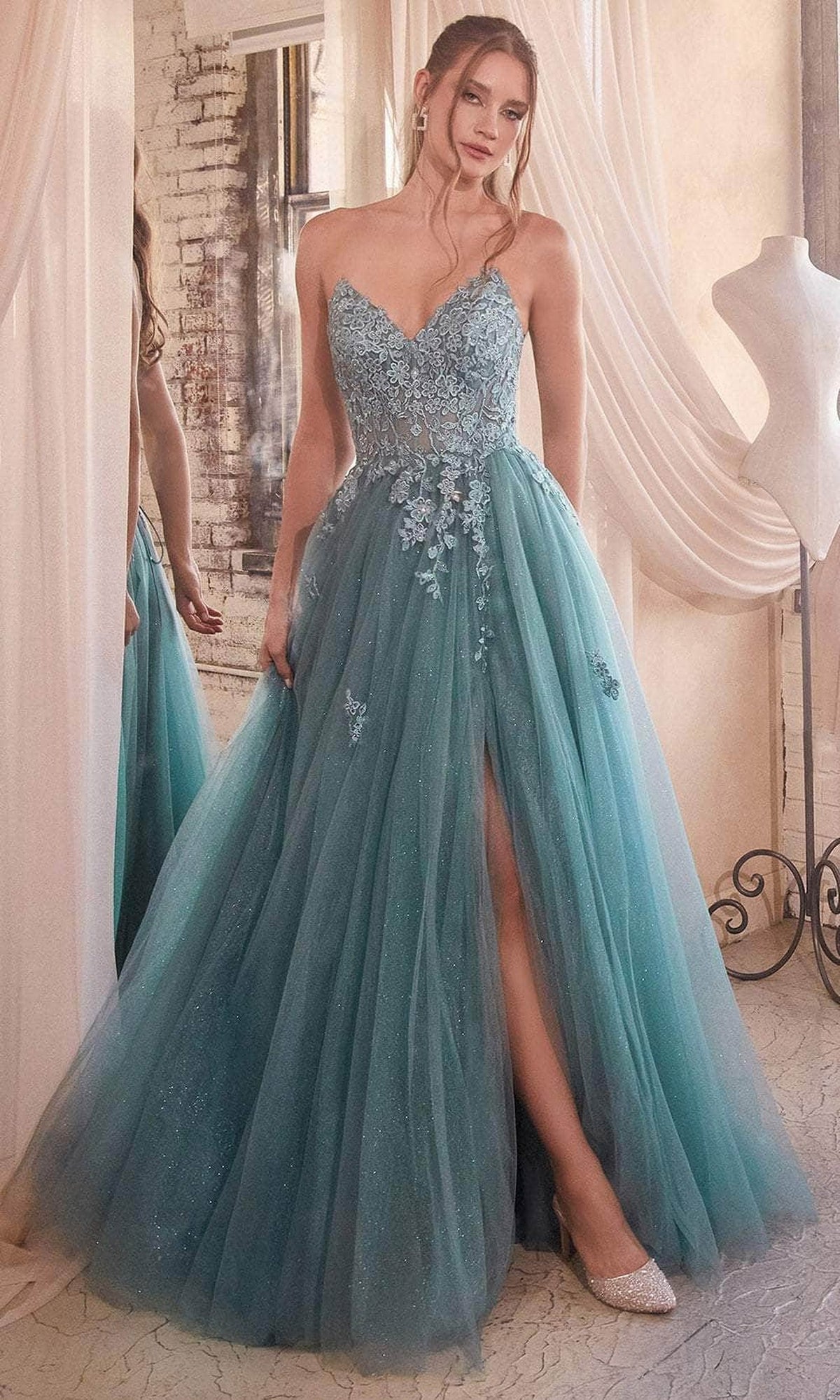 Cinderella Divine C148 - Embroidered A-line Dress
