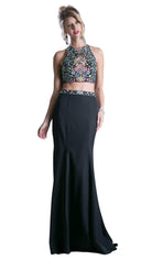 Cinderella Divine - C80312 Two Piece Embroidered Dress - designer evening gown at Silhouette Dresses