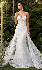Cinderella Divine - CB046W Applique Sweetheart Gown With Overskirt - designer wedding dress at Silhouette Dresses
