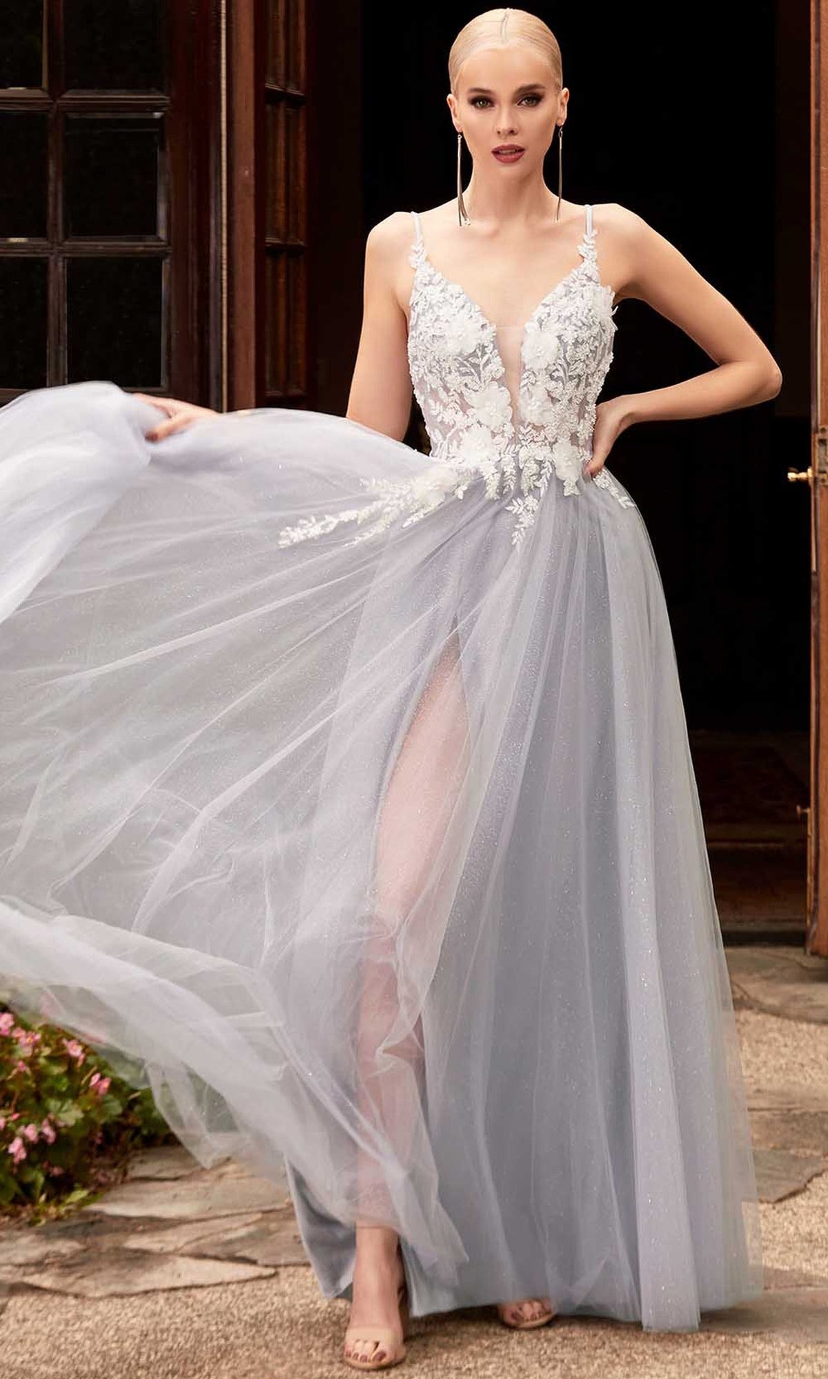 Cinderella Divine CB075 - Deep V-neck Long Gown