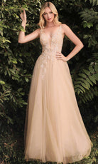 Cinderella Divine CB075 - Deep V-neck Long Gown - designer prom dress at Silhouette Dresses