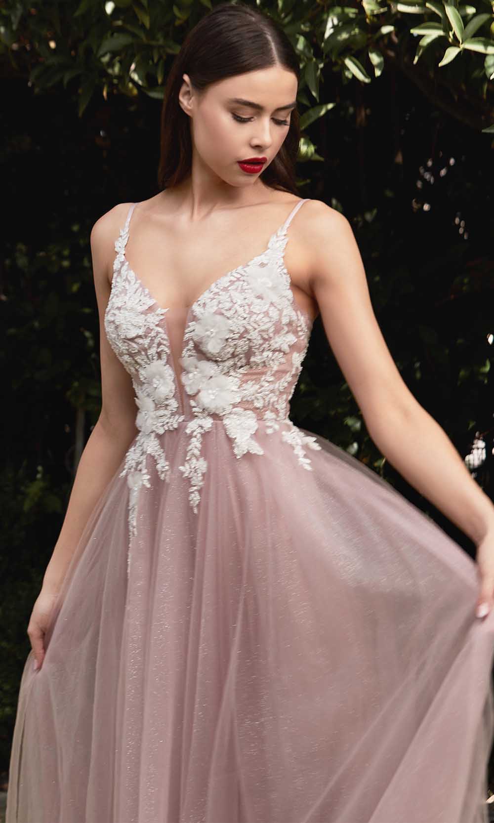 Cinderella Divine CB075 - Deep V-neck Long Gown - view 4
