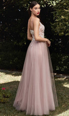 Cinderella Divine CB075 - Deep V-neck Long Gown - detail view