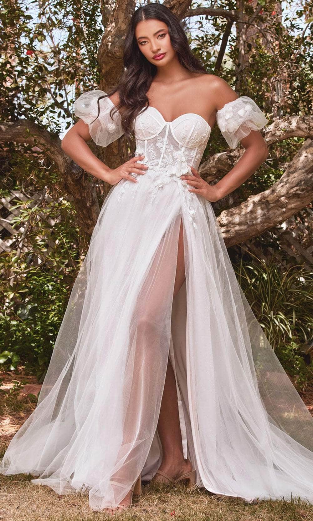 Cinderella Divine CB080W - Strapless Floral Wedding Ballgown - Silhouette Dresses