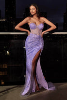 Cinderella Divine CB084 - Sheer Corset Sheath Dress - designer prom dress at Silhouette Dresses
