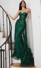 Cinderella Divine CB095 - Bustier Sheath Evening Gown - designer prom dress at Silhouette Dresses