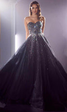 Cinderella Divine CB114 - Strapless A-line with Bejeweled Accents Prom Dress