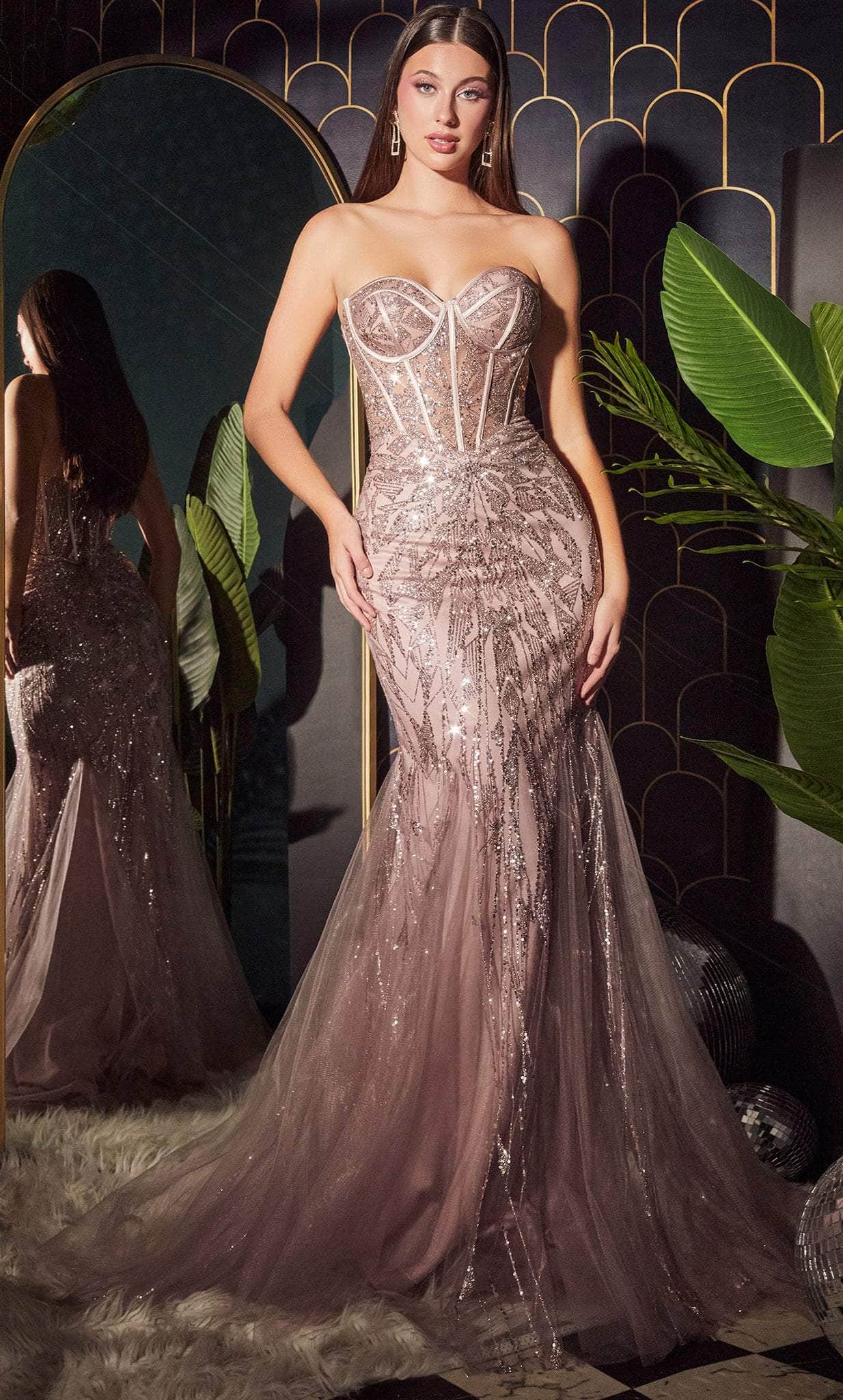 Cinderella Divine CB116 - Strapless Mermaid Gown with Beaded Detailing - designer prom dress at Silhouette Dresses