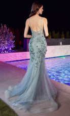 Cinderella Divine CB121 - Sleeveless with Butterfly Appliques Prom Dress - back view