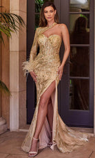 Cinderella Divine CB131 - Glitter-Embellished Formal Dress - back view