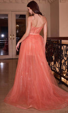 Cinderella Divine CB146 - Sleeveless with Corset Bodice Prom Dress - detail view