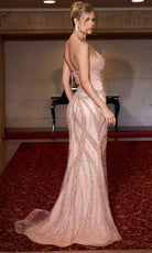 Cinderella Divine CC0688 - Beaded Strapless Long Gown - detail view