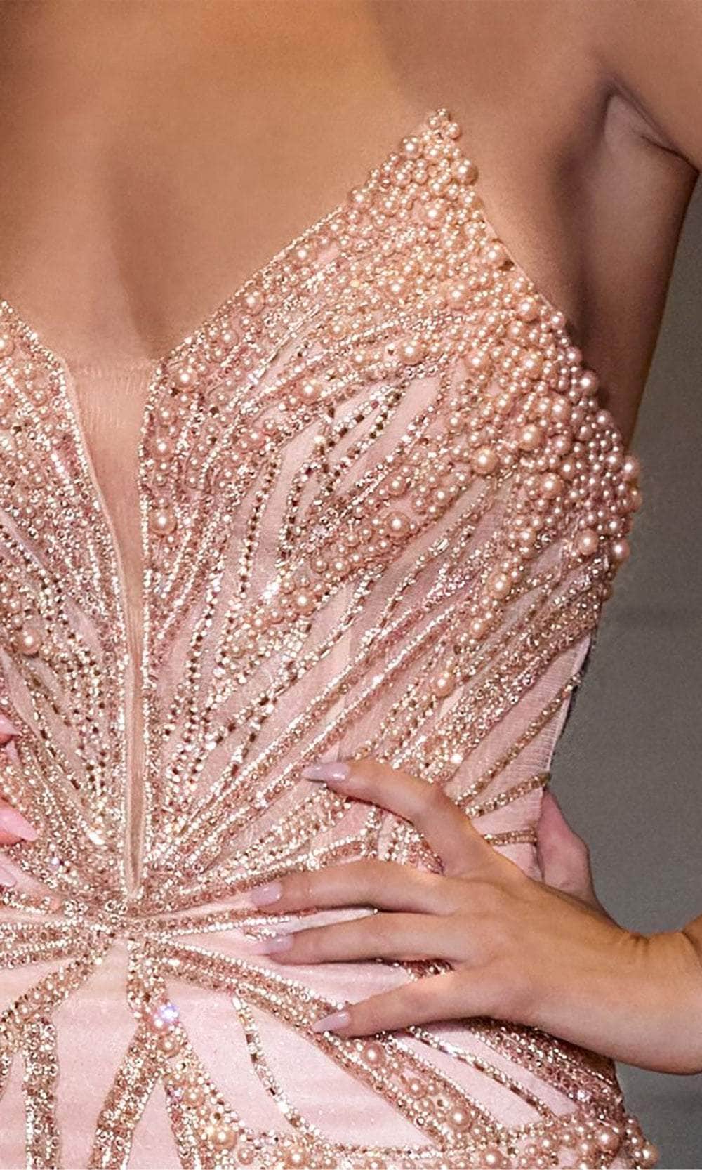 Cinderella Divine CC0688 - Beaded Strapless Long Gown - view 4