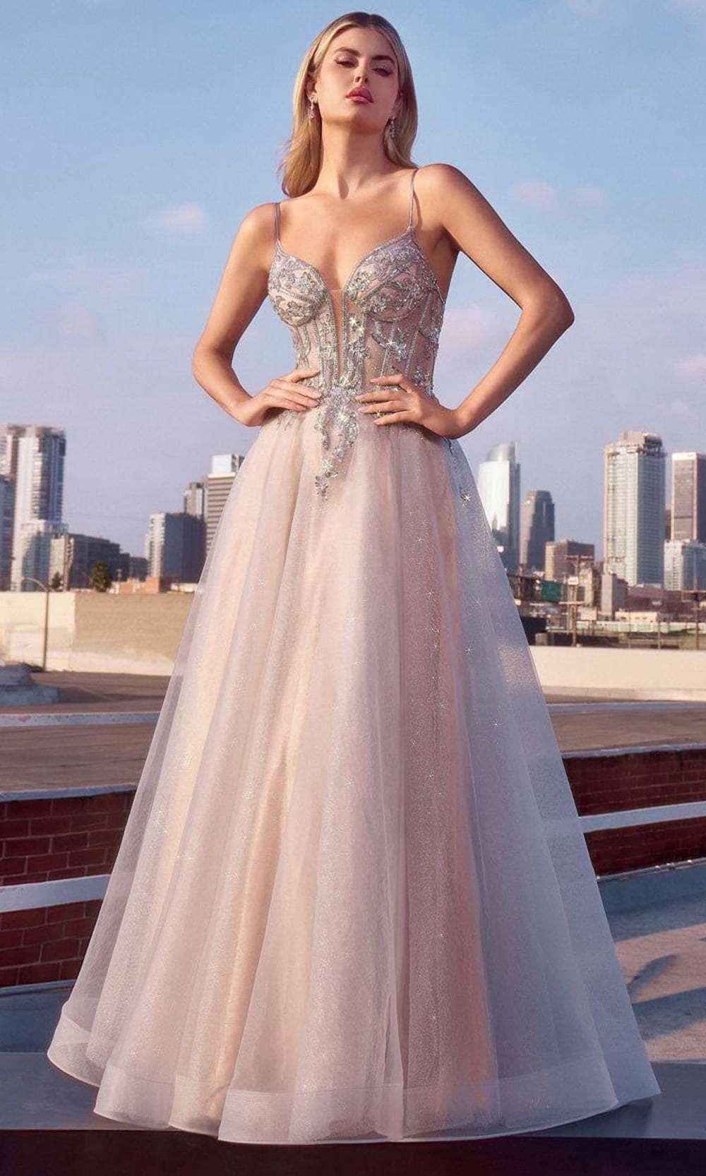 Cinderella Divine CC0881 - Crystal Detail Long Gown - view 4