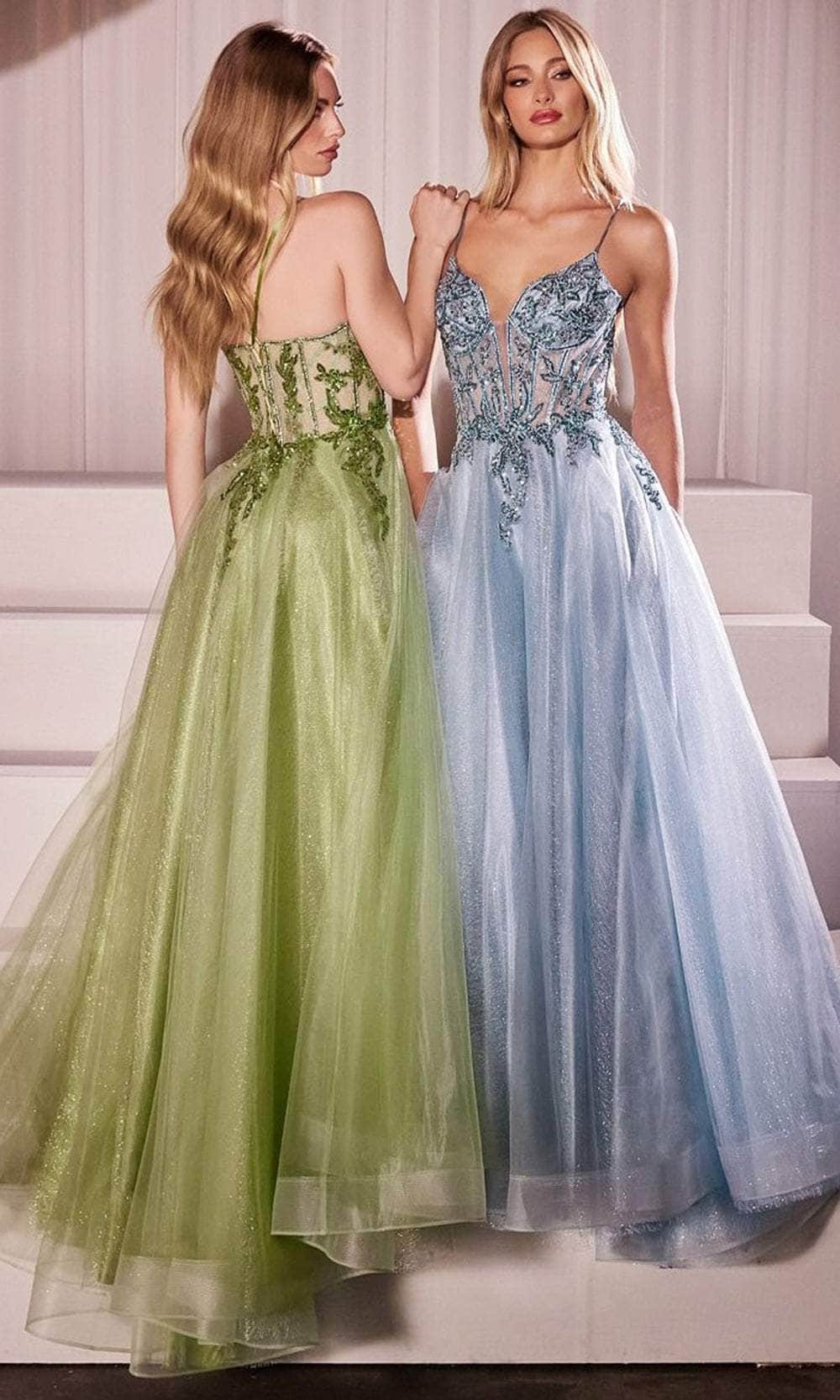 Cinderella Divine CC0881 - Crystal Detail Long Gown - back view