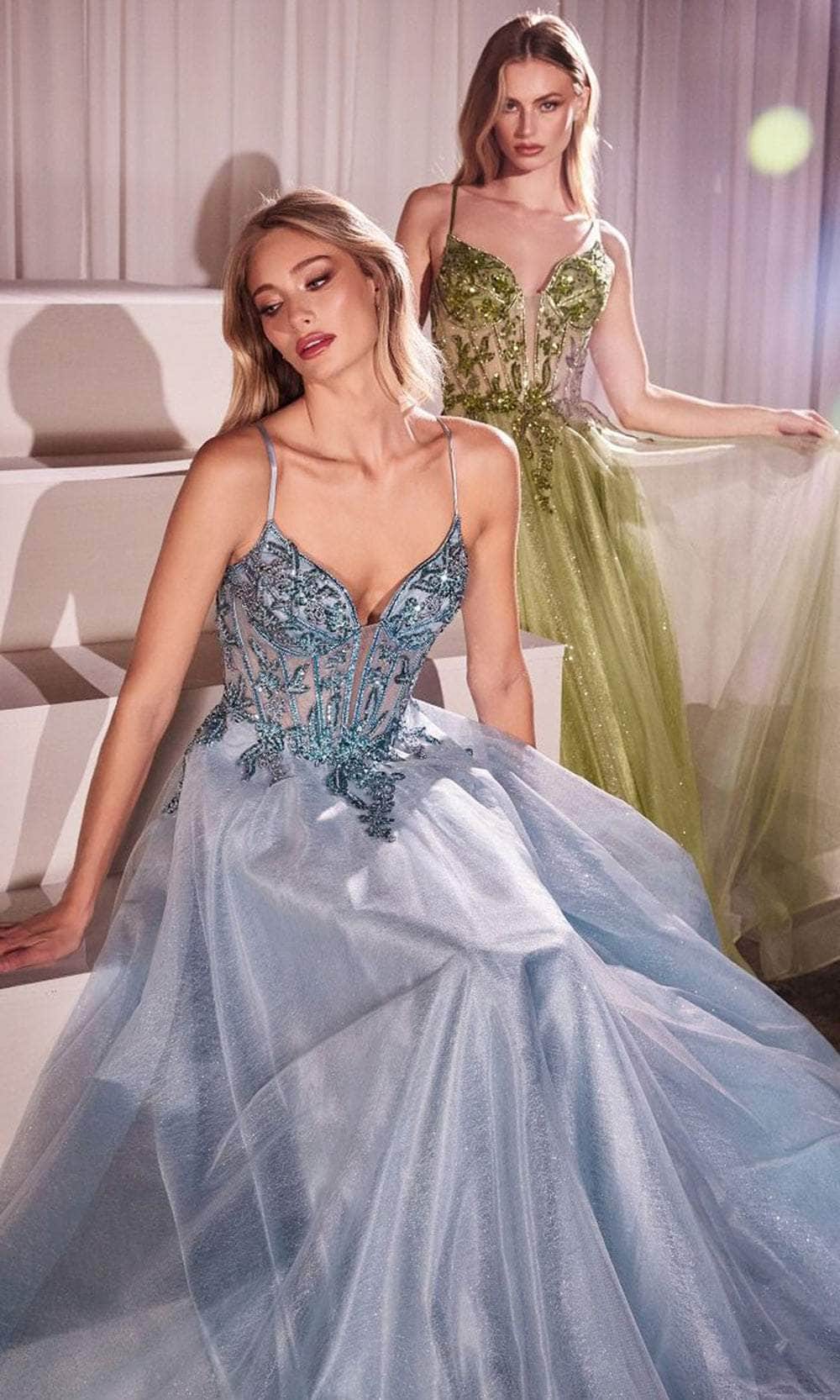 Cinderella Divine CC0881 - Crystal Detail Long Gown - view 8