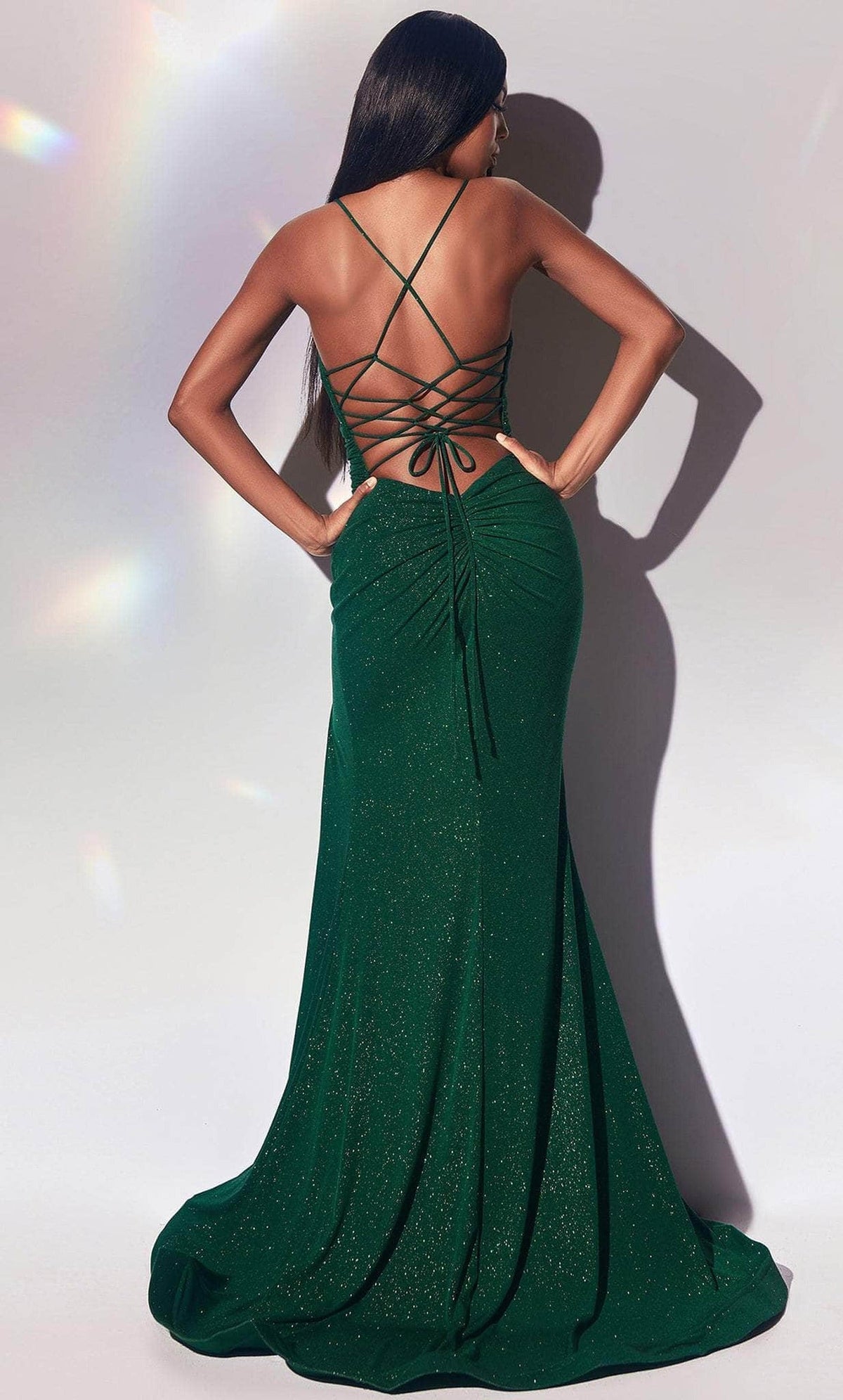 Cinderella Divine CC2162 - Deep V-Neck Open Back Prom Dress