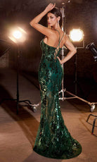 Cinderella Divine CC2292 - Prom Gown with Deep V-Neck and Illusion Skirt