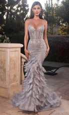 Cinderella Divine CC2308 - Sleeveless Gown with Embellished Detailing - back view