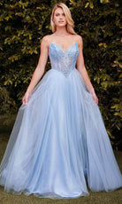 Cinderella Divine CC415 - Embellished V-Neck Long Gown