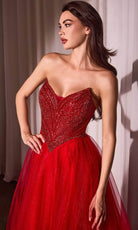 Cinderella Divine CC415 - Embellished V-Neck Long Gown
