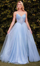 Cinderella Divine CC415 - Embellished V-Neck Long Gown - view 6