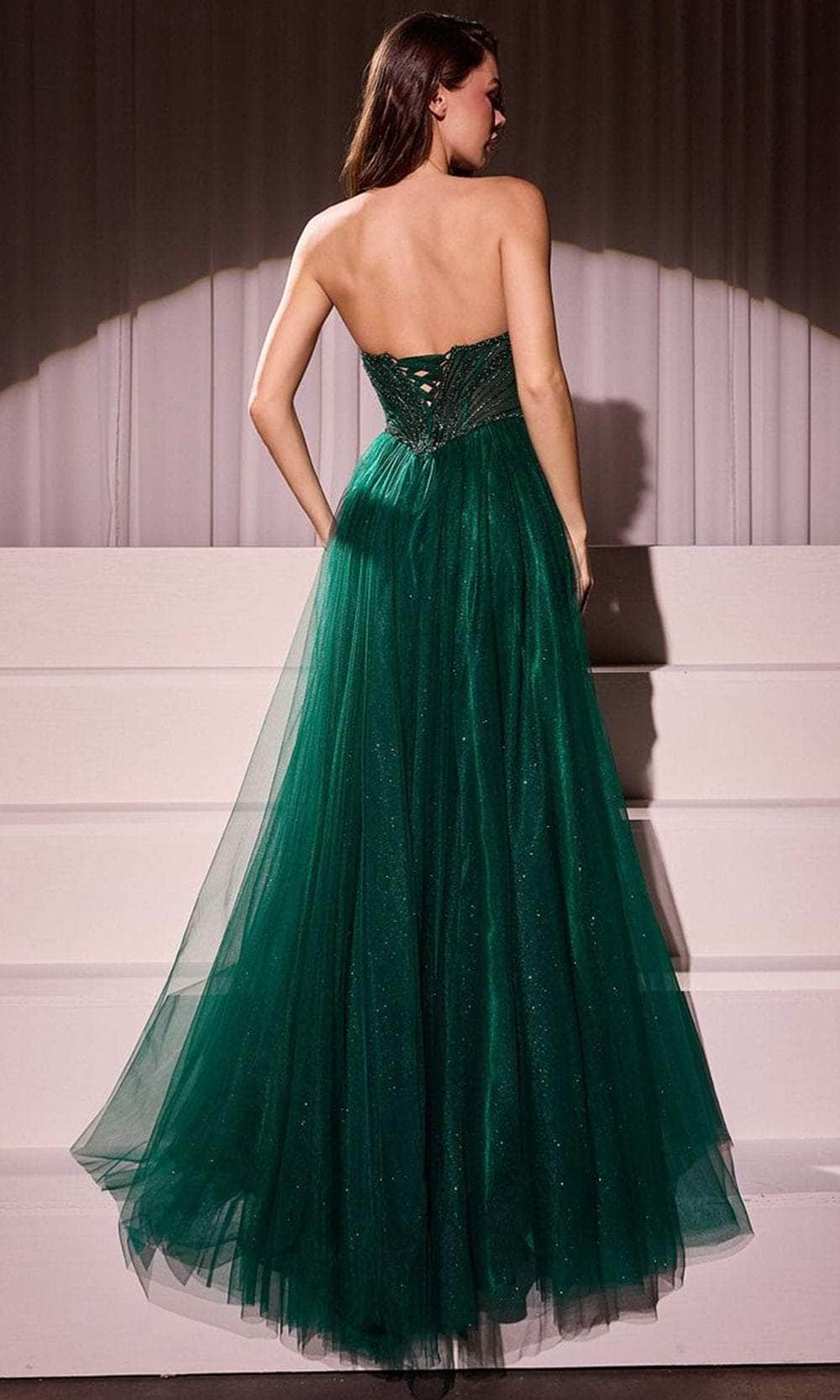 Cinderella Divine CC415 - Embellished V-Neck Long Gown - detail view