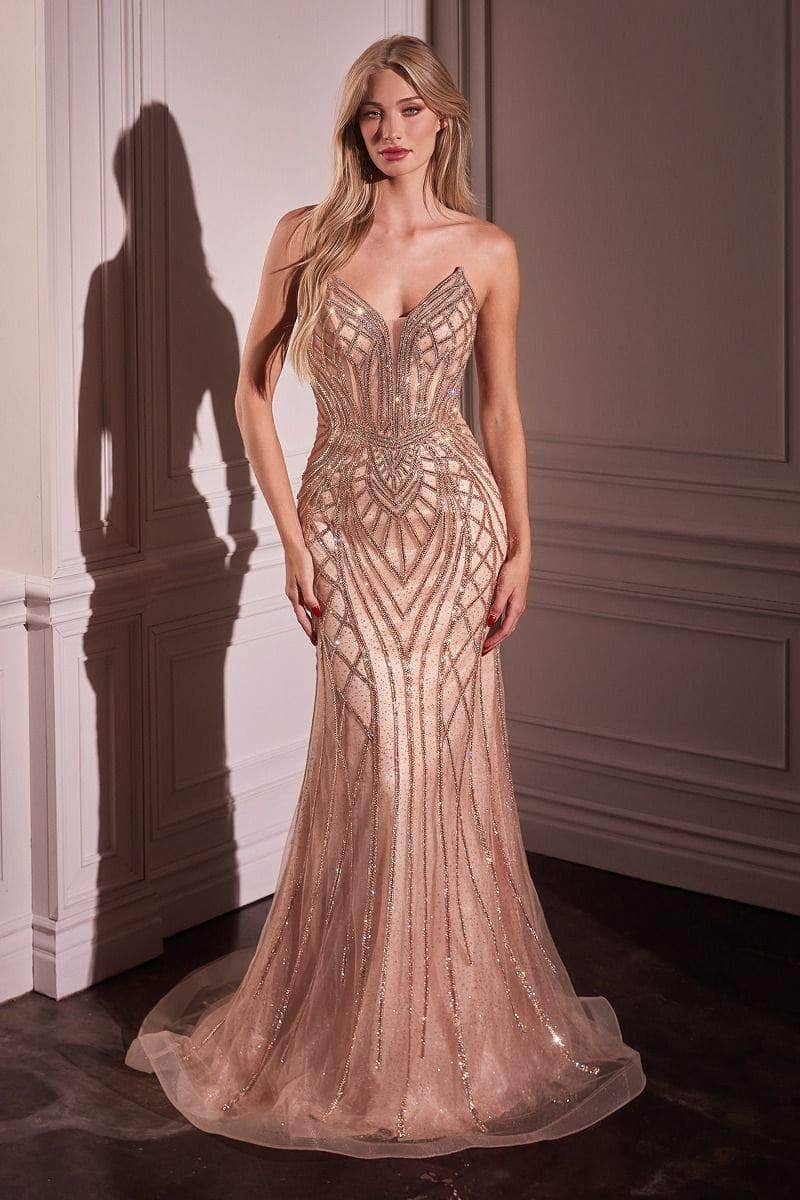 Cinderella Divine CC6018 - Strapless with Rhinestone Accents Prom Dress - view 13