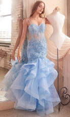 Cinderella Divine CC8915 - Embroidered Mermaid Silhouette Prom Dress - designer prom dress at Silhouette Dresses