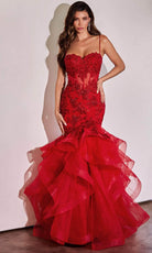 Cinderella Divine CC8915 - Embroidered Mermaid Silhouette Prom Dress - detail view