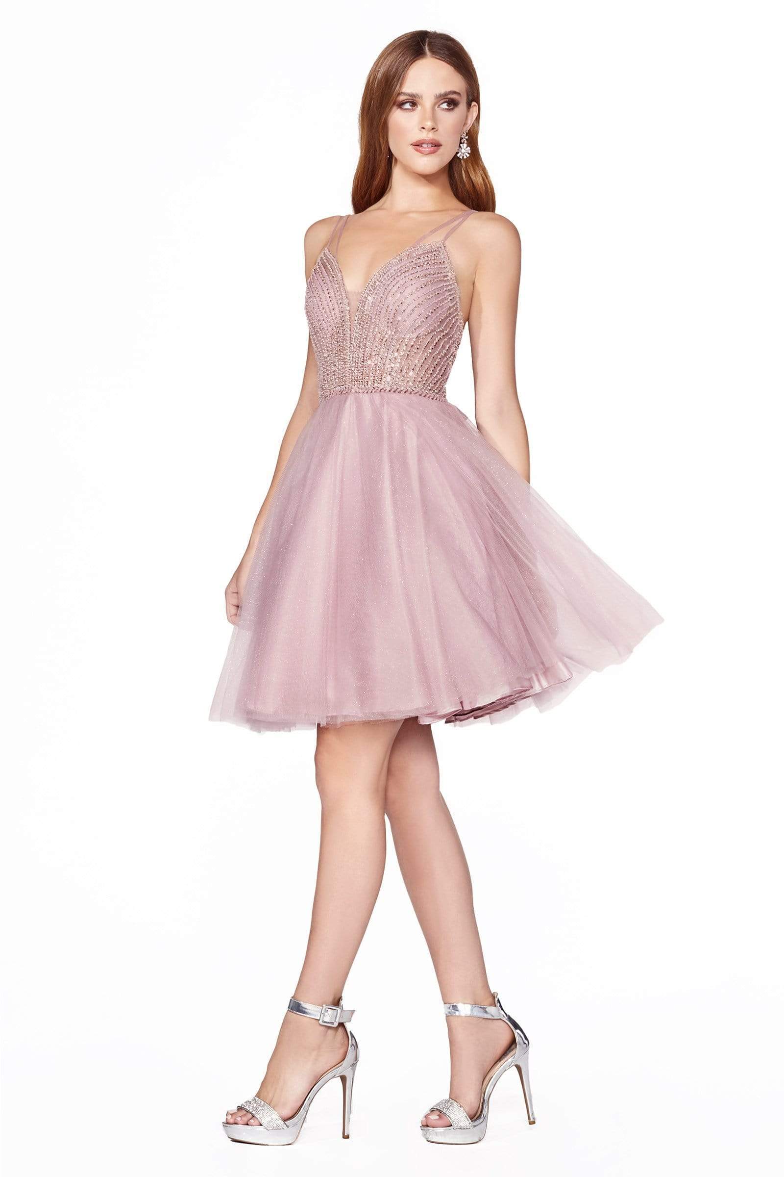 Cinderella Divine - CD0148 Beaded Embellished Fit and Flare Dress - designer formal gown at Silhouette Dresses