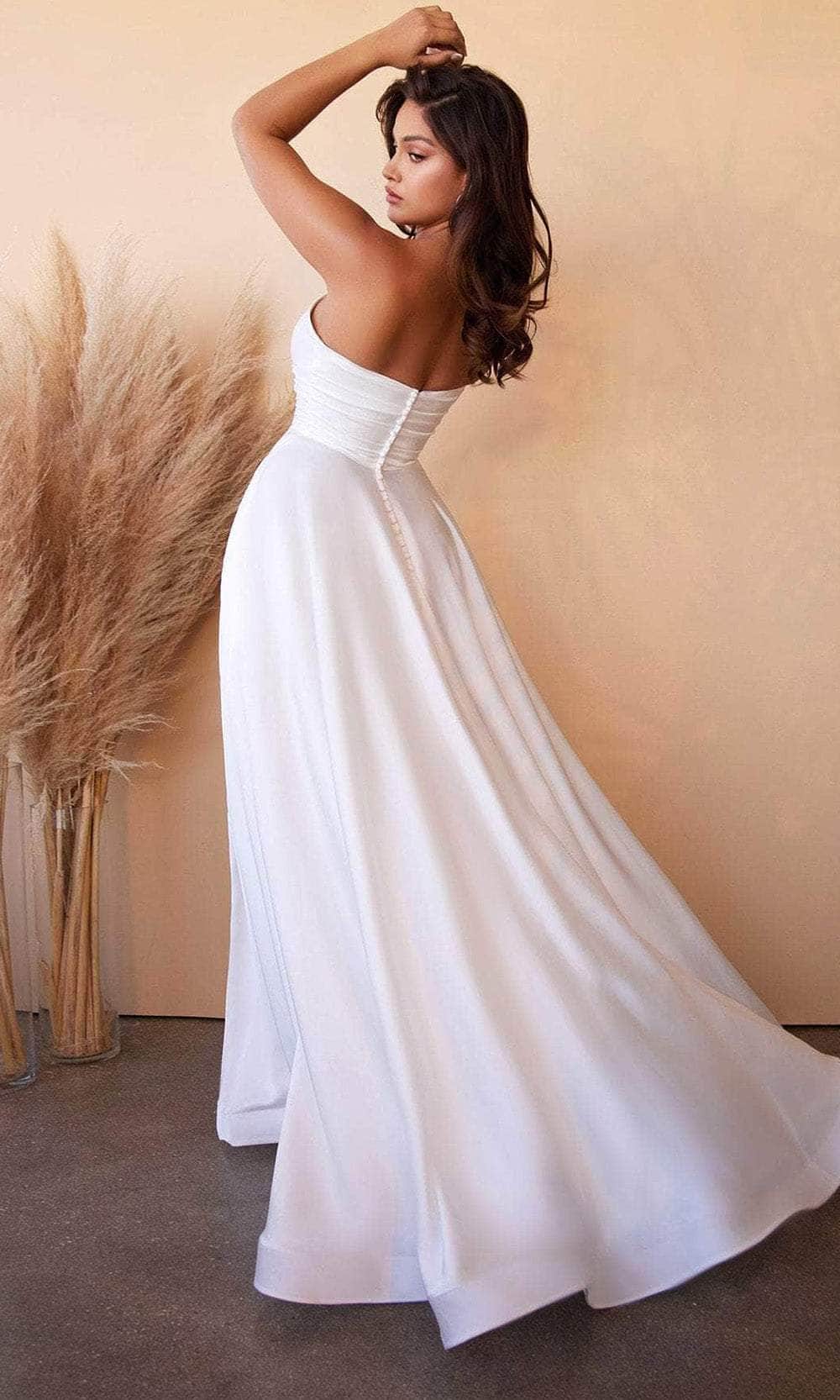 Cinderella Divine CD0166W - Sweetheart High Slit Bridal Gown - detail view