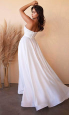 Cinderella Divine CD0166W - Sweetheart High Slit Bridal Gown - detail view