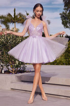Cinderella Divine - CD0174 Embellished Deep V Neck A-line Dress - view 8