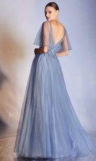 Cinderella Divine - CD0175 Embellished V neck A-line Gown - detail view
