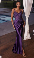 Cinderella Divine CD0176 - Prom Gown with Beaded Lace and Corset Bodice
