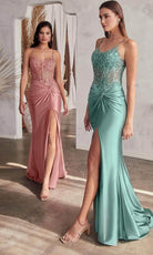 Cinderella Divine CD0176 - Prom Gown with Beaded Lace and Corset Bodice